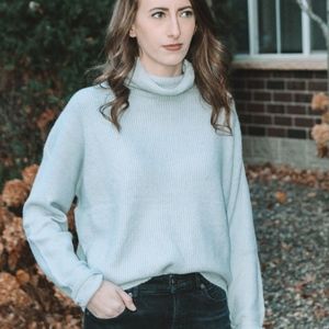 London Skies Cowl Neck Sweater
